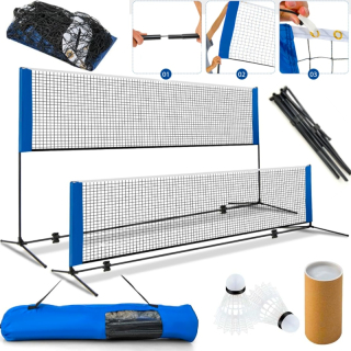 BADMINTONOVÁ SIEŤ NASTAVITEĽNÁ VÝŠKA BADMINTONOVÝ SET 4M TENIS + ZADARMO